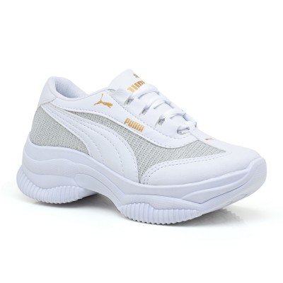 Tênis Puma Feminino Plataforma Branco Gliter